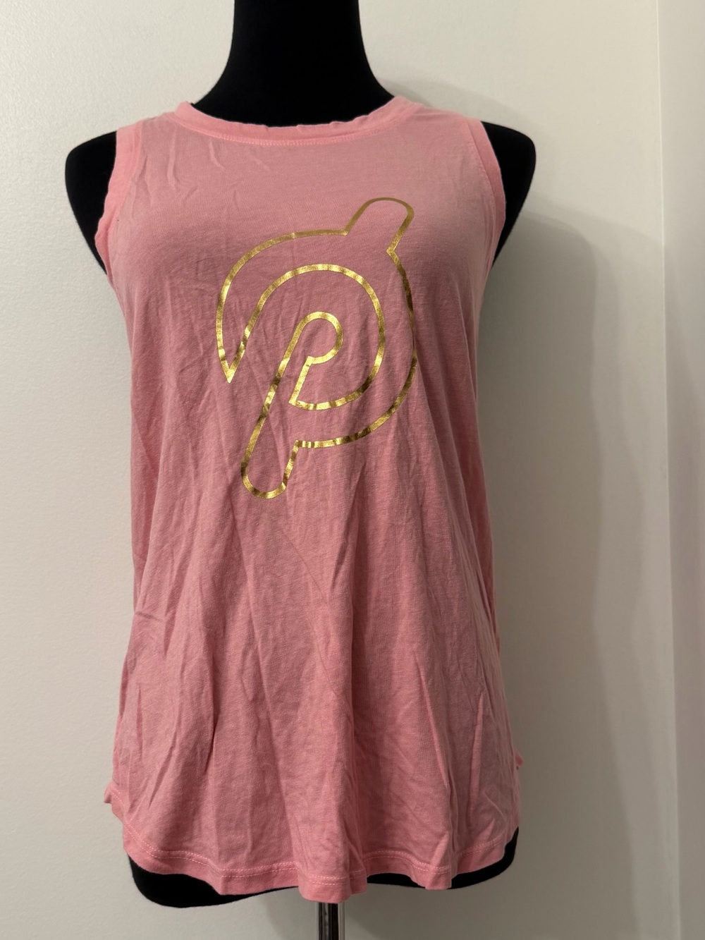 Peloton Pink Tank with Metallic Gold Logo Size Small